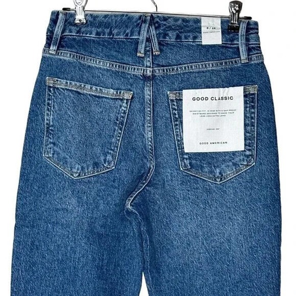 Good American Good Classic Skinnyish Fit High Rise Jeans Blue Size 6/28 NEW - Picture 3 of 7